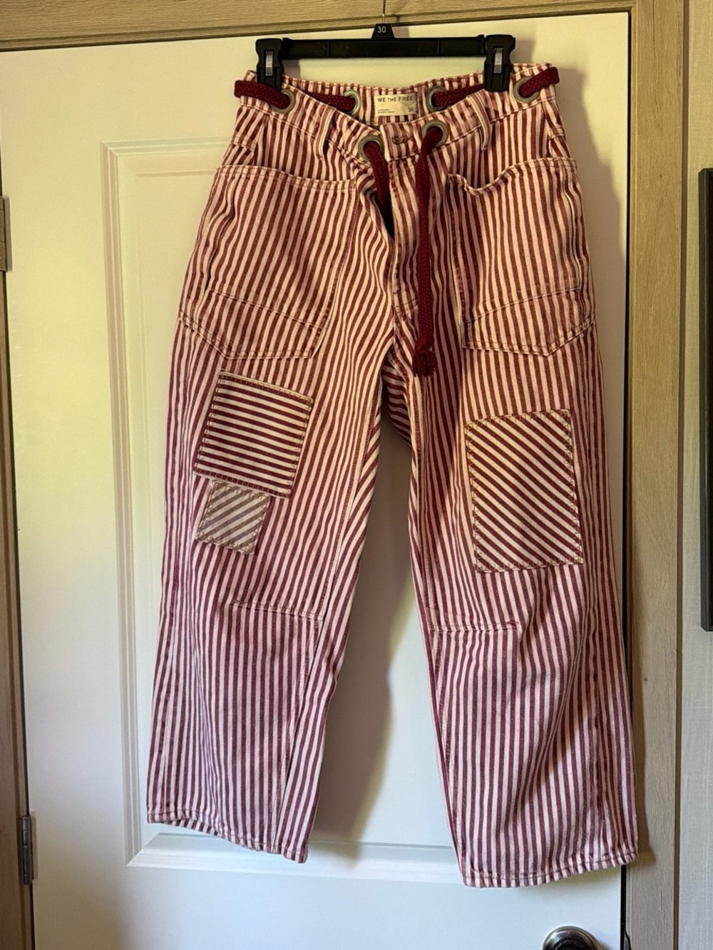 We The Free Pink and White Striped Pants